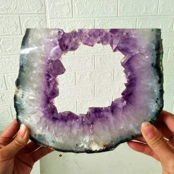 Aukštos kokybės Urugvajus akmuo ametistas geode kvarco kristalų sankaupos namų dekoro ekranas amethyste pierre naturelle