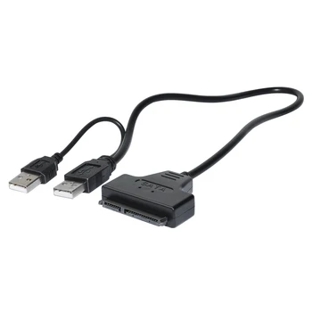 2.5 Colio 22 Pin Aksesuaras Dual USB 2.0 prie SATA 3 Kietasis Diskas Kabelis SATA Sąsiuvinis SSD Kietąjį Diską