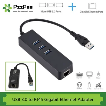PzzPss Nešiojamų USB3.0 Hub USB Hub3.0 Multi-USB Splitter3 Gyv Naudoti Maitinimo Adapteris 4/7 Port Multi-Extender 2.0 Hub USB3, su Jungikliu