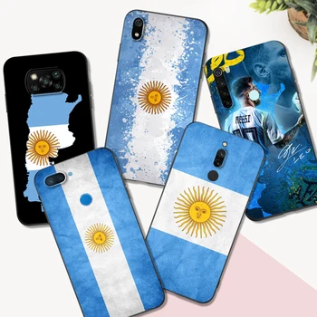 Juoda tpu Case For Xiaomi Redmi 5 5plus 6 6a 7 7a 8 8a galinį dangtelį Argentinos Futbolo 10 Futbolas