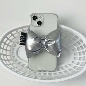 Korėjos Paprasta 3D Skiedra Žemyn Striukė Lankas Laikiklis Aišku, Soft Case For IPhone 14 7 8 Plius 11 12 13 Pro XR X XS Max Apsauginis Dangtelis