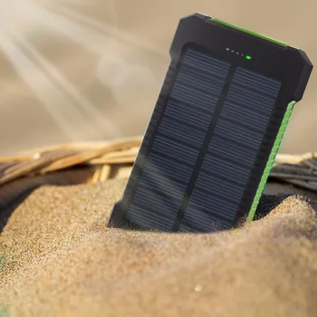 10000mAh Nešiojamų Išorės Baterija Saulės energija Banko Dvigubas USB Greito Įkrovimo Powerbank Telefono Įkroviklio Smart Mobilųjį Telefoną