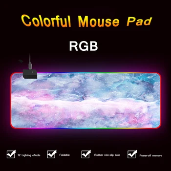 RGB Žaidimų Pelės Mygtukai Dideli Pelės Mygtukai Žaidėjus Švyti Pelės Kilimėlis PC Kompiuteris Kilimėlis XXL Kilimų Paviršiaus Mause Pad Klaviatūros Stalas Ma