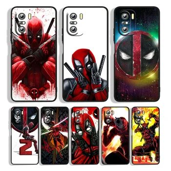 Marvel Herojus Deadpool Už Xiaomi Redmi K50 Žaidimų 10C 9T 9AT 9A 9C 8A 7A S2 6A 5A 5 4X Premjero Pro Plus Black Telefono dėklas