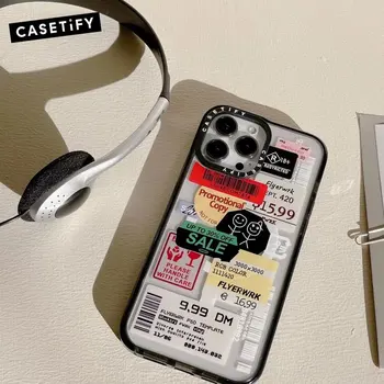 CASETIFY Logistikos Etiketė Magnetinio Magsafe Belaidžio Įkrovimo Atvejais IPhone 12 13 14 Pro Max Atveju, atsparus smūgiams Hard Cover