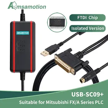 USB-SC09 Tinka Mitsubishi FX/A Serijos PLC programavimo Kabelį USBSC09 FTDI Chip