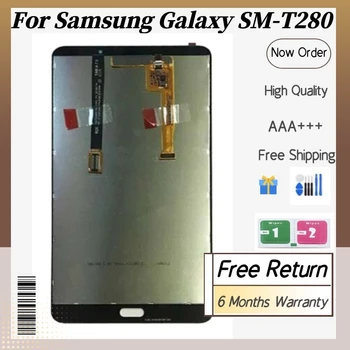 AAA+++ Samsung Galaxy Tab 7.0 2016 T280 T285 LCD Ekranas Jutiklinis Ekranas skaitmeninis keitiklis SM-T280 SM-T285 skystųjų KRISTALŲ Ekrano Skydelis Asamblėja