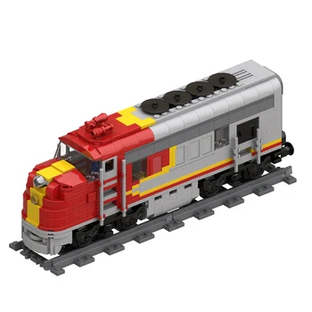SS Miesto Traukinio Santaed Fe Sunkiųjų Keleivių Lokomotyvą Geležinkelio Bėgių Statyba Blokai Super Vyriausiasis Traukinių Plytų Žaislai Vaikams