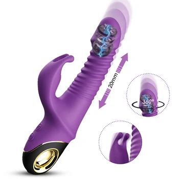 Rabbit Vibratorius Teleskopinis Automatinis Sukimosi G-Spot Klitorio Stimuliatorius Moterų Masturbacija Sekso Žaislai Moterims, Suaugusiems 18