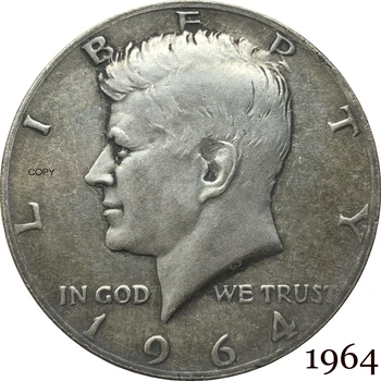Jungtinių Amerikos valstijų 1964 Laisvės 1/2 Kennedy Pusę JAV Dolerio Dievu Mes pasitikime E PLURIBUS Cupronickel Sidabro Padengtą Kopijuoti Monetos