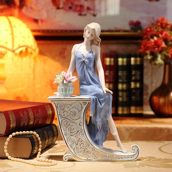 Porceliano Kiemo Mergaitė Statuette Keramikos Belle Paveikslas, Skulptūra Rankdarbių Ornamentu Baldai, Namų Dekoro Valentino Diena Dovana
