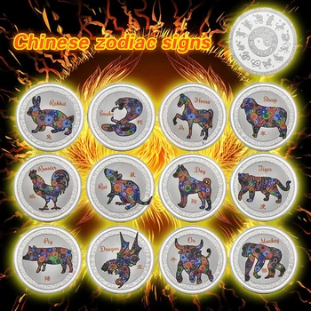 12 Dizainų Metų Žiurkė 2022 Sidabro Proginės Monetos Kolekcionieriams Kinų Zodiako Metalo Iššūkis Monetos Naujųjų Metų Dovana