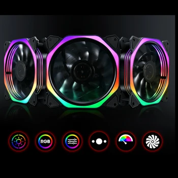 120mm RGB, ventiliatorius, Kompiuterio PC Atveju Ventiliatorius RGB Reguliuoti LED Ventiliatoriaus Greitį 120mm Tylus Nuotolinio AURA SINCHRONIZUOTI Kompiuterio Aušintuvo Aušinimo RGB Atveju Gerbėjai