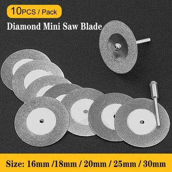 10vnt Mini diskinio Pjūklo Ašmenys Nustatyti Deimantinis Diskas pjauti Jade Jade Poliruoto Stiklo Keramikos Pjovimo Ašmenys, rankiniai Įrankiai ir Priedai