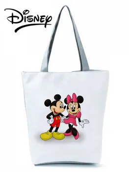 Disney Mickey Minnie Spausdinti Rankinės Didelės Talpos Nešiojamas Pečių Maišą Moterų Pirkinių Krepšys Mados Vasaros Kelionių Paplūdimio Krepšys