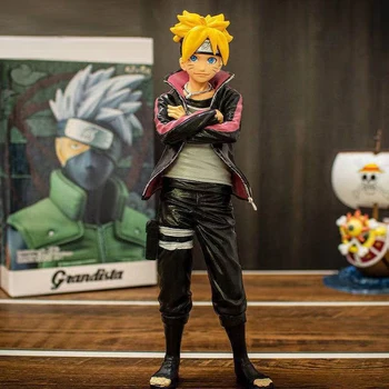 24cm Anime Naruto Veiksmų Skaičius, Uzumaki Boruto Naruto Tėvo Sūnus Stovi Statulėlės PVC Kolekcines Modelis Žaislas, Vaikas, Dovanų Dekoravimas