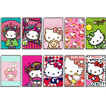 Japonų Anime Cute Kačių Aplink Hello Kitty Išskirtinį Kolekcijos Kortelės, Lipdukai Banko Kortele Autobusų Kortelės Dekoratyviniai Lipdukai