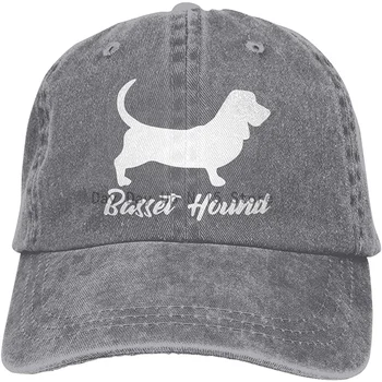 Basset Hound Vyrai Moterys Reguliuojamas Vintage Džinsai Beisbolo Kepuraitę Tėtis Skrybėlę