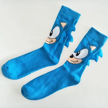 vyrų Kojinės animacinių filmų vyras kojinių Karšto žaidimas Knee-High Šiltas Susiuvimo mėlyna modelis neleidžiančioms slysti Nematomas Atsitiktinis juokinga Mėlynos kojinės