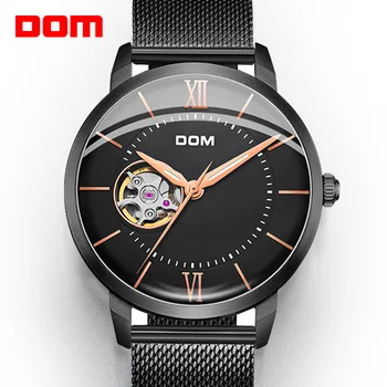DOM Markės Mens Mados Laikrodžiai Automatinis Mechaninis laikrodis Tourbillon Laikrodis natūralios Odos Neperšlampami Verslo Laikrodį M-8120