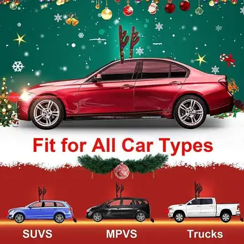 LED Kalėdų Automobilių Apdailos Ragų, Spindinčią Kalėdų Mirksi Ragų, Automobilių papuošalai Kalėdų elnių ragai Automobilis X1V2