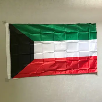 ZXZ Nemokamas pristatymas Kuveitas vėliavos 3x5FT 90X150CM poliesteris Kuveitas Vėliavos Arabų Valstybės Banner Šalies Vimpelas Kabo du kartus pusėje spausdinti