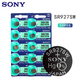 10vnt Originalus Sony 1.55 V 395 SR927SW LR927 LR927W SP395 SR927 610 7 TG Žiūrėti Baterijos Mygtuką Moneta Ląstelių