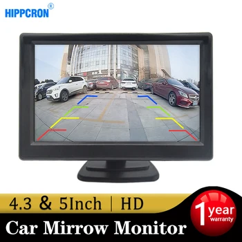 Automobilio Galinio vaizdo Monitorius TFT LCD 5.0/4.3 Colio 2 Vaizdo Įvesties HD Skaitmeninis Spalvinga Stovėjimo Atvirkštinio vaizdo Kameros DVD Palaikymas