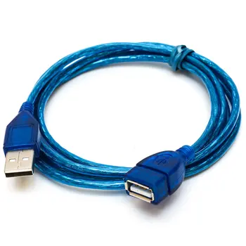 Karšto Naujausias 1.5/3M USB 2.0 Moterų Pratęsimo Duomenų Anti-Trukdžių USB 2.0 Extension Cable USB 2.0 Male Sinchronizavimo Laidas Laidas Mėlyna